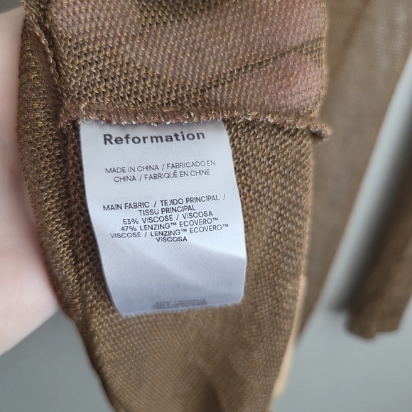 Reformation Ivanna Knit Dress in Metallic Brown size M NWT - Picture 12 of 13
